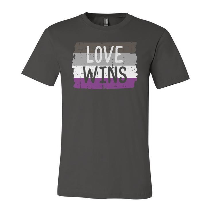 Love Wins Lgbt Asexual Gay Pride Flag Colors Jersey T-Shirt