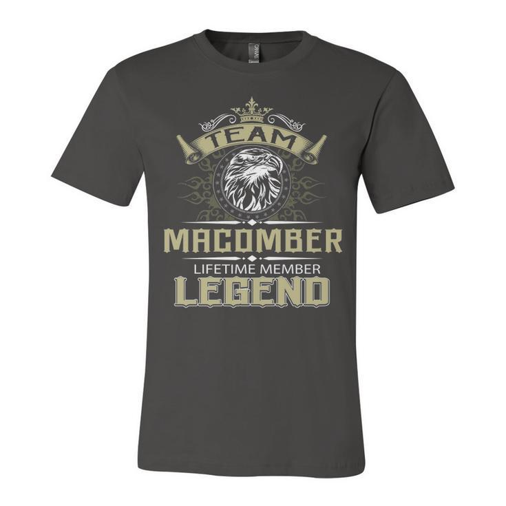 Macomber Name Gift   Team Macomber Lifetime Member Legend Unisex Jersey Short Sleeve Crewneck Tshirt
