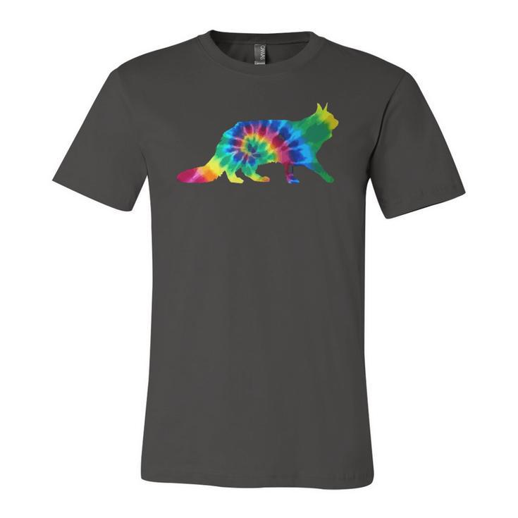 Maine Coon Cat Tie Dye Vintage Hippie Cat Lover Jersey T-Shirt
