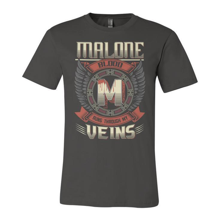 Malone Blood  Run Through My Veins Name V3 Unisex Jersey Short Sleeve Crewneck Tshirt