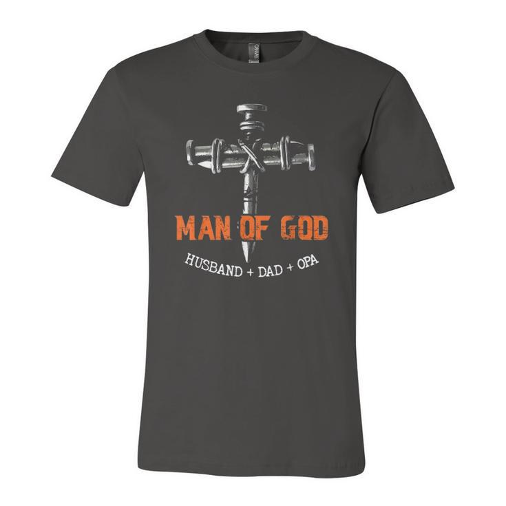 Man Of God Husband Dad Opa Cool Jersey T-Shirt