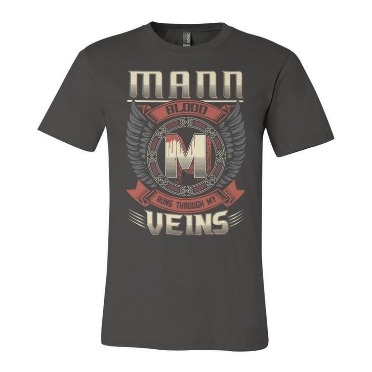 Mann Blood  Run Through My Veins Name V10 Unisex Jersey Short Sleeve Crewneck Tshirt
