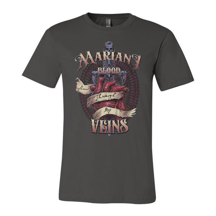 Mariani Blood Runs Through My Veins Name Unisex Jersey Short Sleeve Crewneck Tshirt