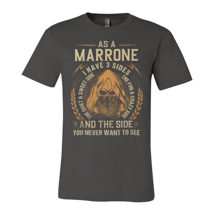Marrone Name Shirt Marrone Family Name V2 Unisex Jersey Short Sleeve Crewneck Tshirt