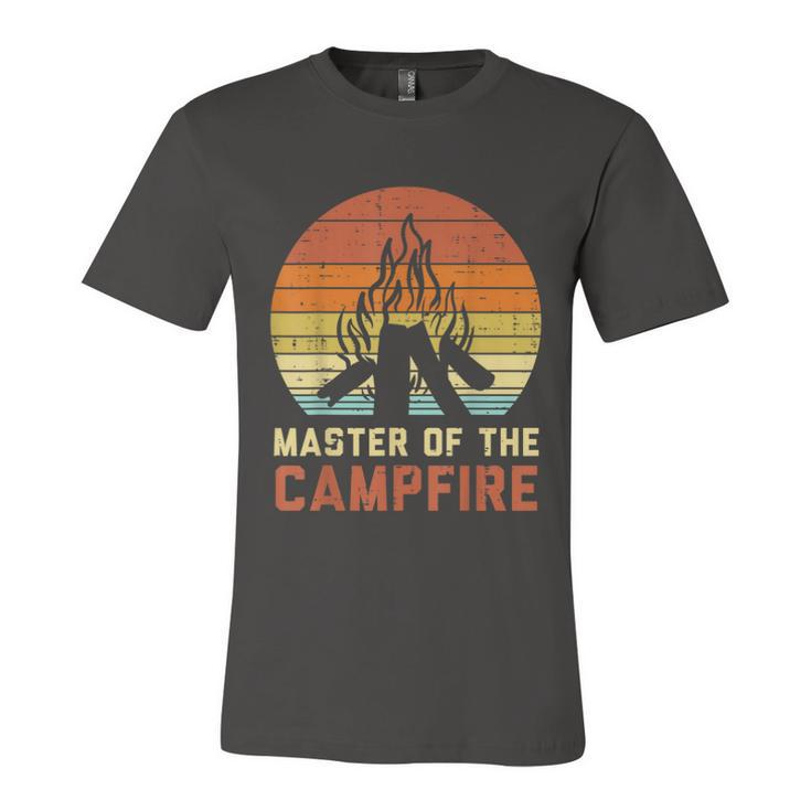 Master Of The Campfire Sunset Retro Bonfire Camping Camper  Unisex Jersey Short Sleeve Crewneck Tshirt