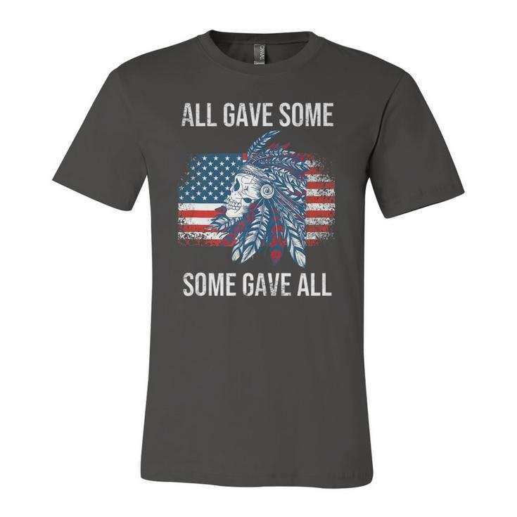 Memorial Day Military Vintage Us Patriotic American Skull Jersey T-Shirt