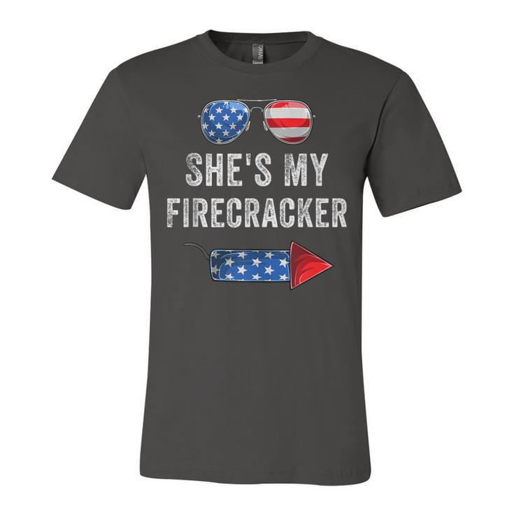 Mens Shes My Firecracker His And Hers 4Th July Matching Couples  Unisex Jersey Short Sleeve Crewneck Tshirt
