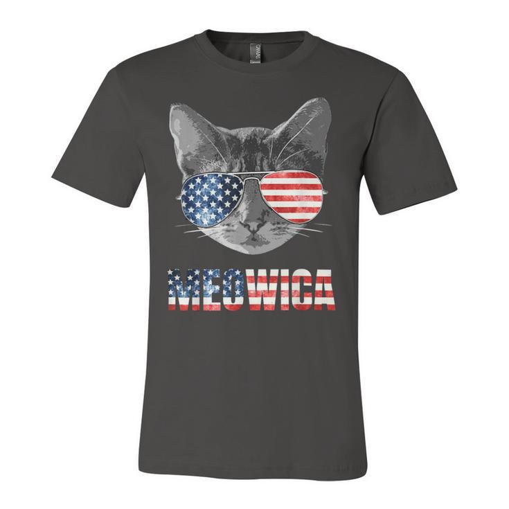 Meowica Funny Cat Patriotic Usa Shirt American Flag  544 Trending Shirt Unisex Jersey Short Sleeve Crewneck Tshirt