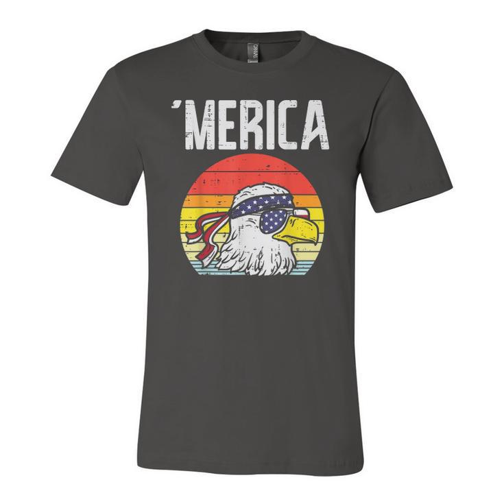 Merica Retro Eagle Bandana American Flag 4Th Of July Fourth Jersey T-Shirt