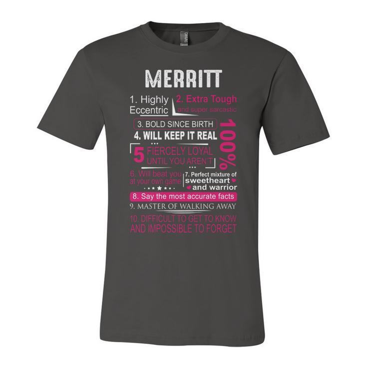 Merritt Name Gift   Merritt V2 Unisex Jersey Short Sleeve Crewneck Tshirt