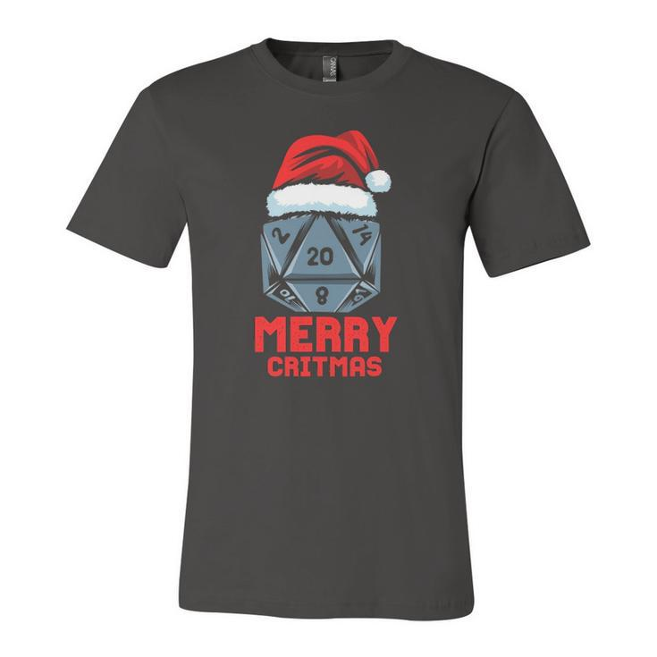 Merry Critmas D20 Tabletop Rpg Gamer Christmas Jersey T-Shirt