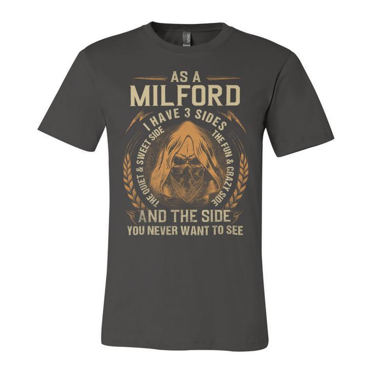 Milford Name Shirt Milford Family Name Unisex Jersey Short Sleeve Crewneck Tshirt