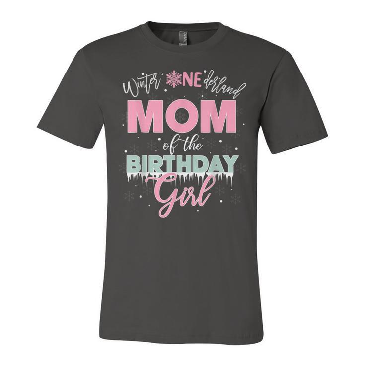 Mom Of The Birthday Girl  Winter Onederland Family  Unisex Jersey Short Sleeve Crewneck Tshirt
