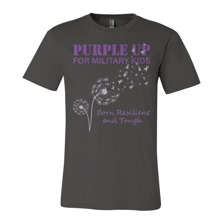 Month Of The Military Child Purple Up Soldier Kids Dandelion  Unisex Jersey Short Sleeve Crewneck Tshirt