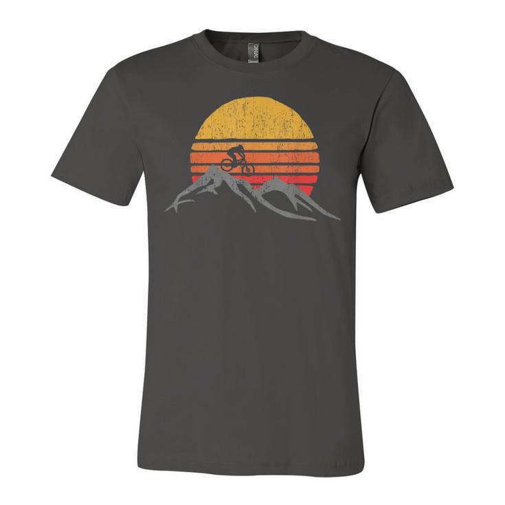 Mountain Bike Vintage Sunset Design Graphic   235 Trending Shirt Unisex Jersey Short Sleeve Crewneck Tshirt