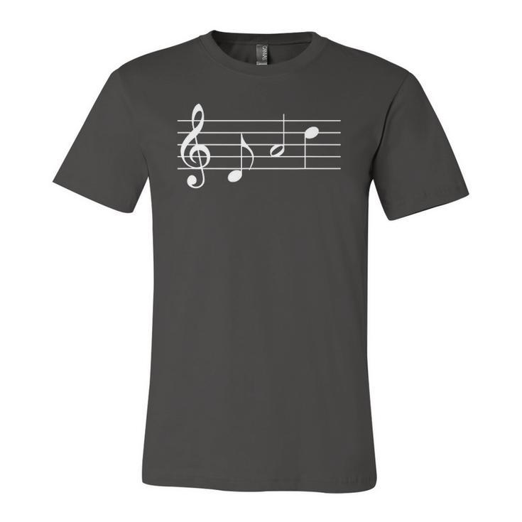 Music Dad Text In Treble Clef Musical Notes Jersey T-Shirt