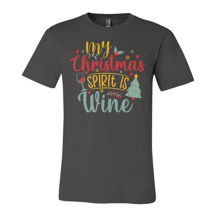 My Christmas Spirit Is Wine Funny 555 Shirt Unisex Jersey Short Sleeve Crewneck Tshirt