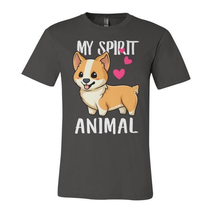 My Spirit Animal Corgi Dog Love-R Dad Mom Boy Girl Funny Unisex Jersey Short Sleeve Crewneck Tshirt