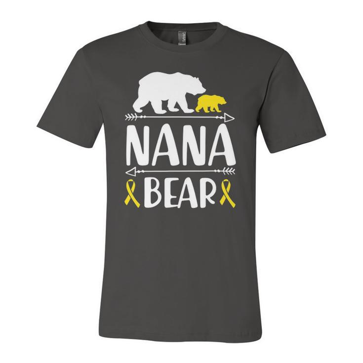 Nana Bear Childhood Cancer Awareness Grandma Of A Warrior Jersey T-Shirt