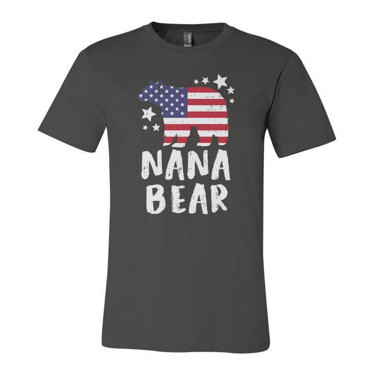 Nana Bear Grandma Us Flag 4Th Of July Matching Jersey T-Shirt