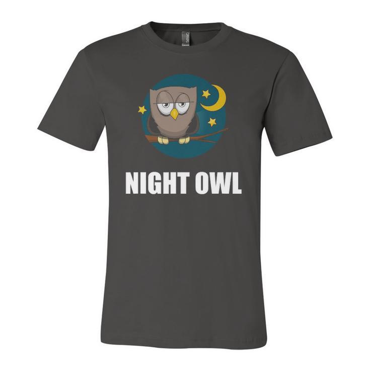 Night Owl Moon Cartoon Jersey T-Shirt