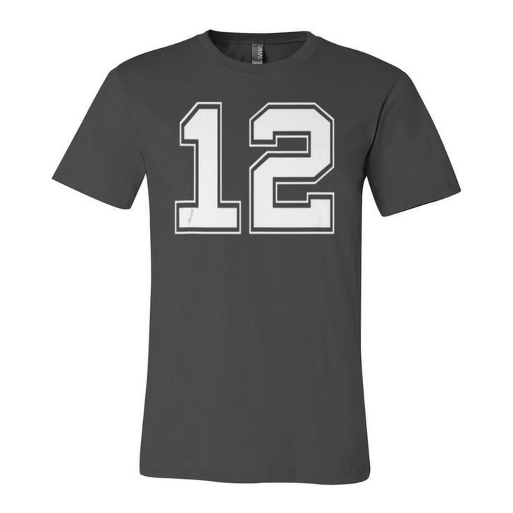 Number 12 Baseball Football Soccer Fathers Day Jersey T-Shirt