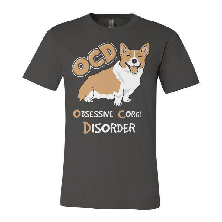 Ocd-Obsessive-Corgi Disorder Unisex Jersey Short Sleeve Crewneck Tshirt