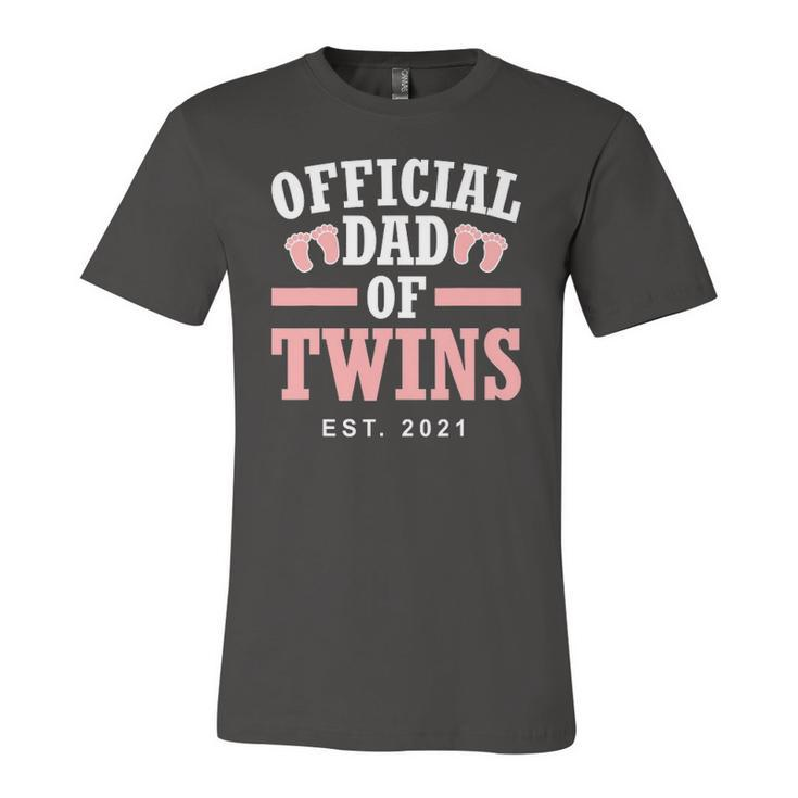 Official Dad Of Twins 2021 Father Girls Twin Dad Jersey T-Shirt
