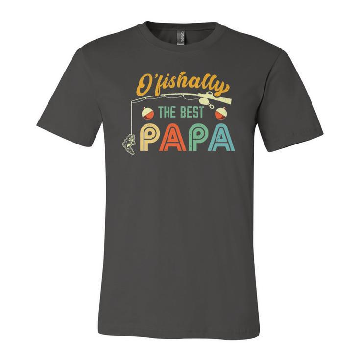 Ofishally The Best Papa Fisherman Cool Dad Fishing Jersey T-Shirt