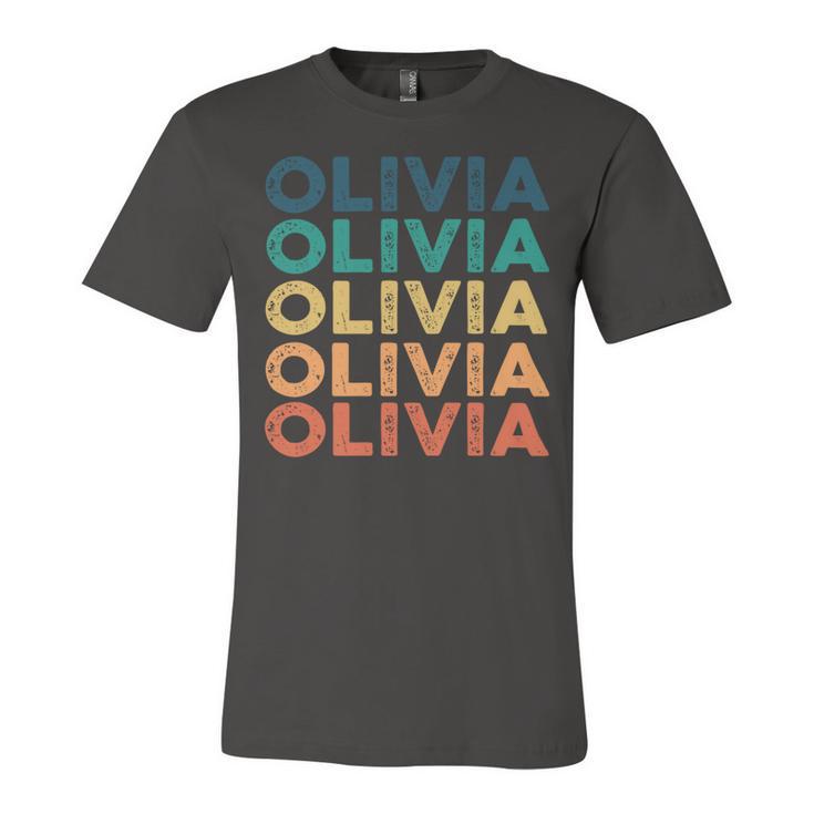 Olivia Name Shirt Olivia Family Name Unisex Jersey Short Sleeve Crewneck Tshirt