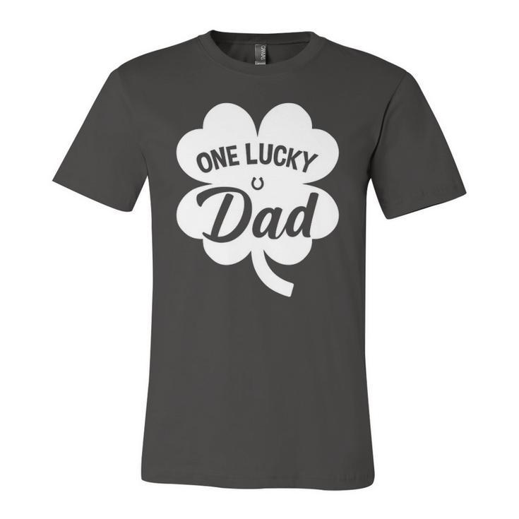 One Lucky Dad Shamrock Four Leaf Clover St Patricks Day Jersey T-Shirt