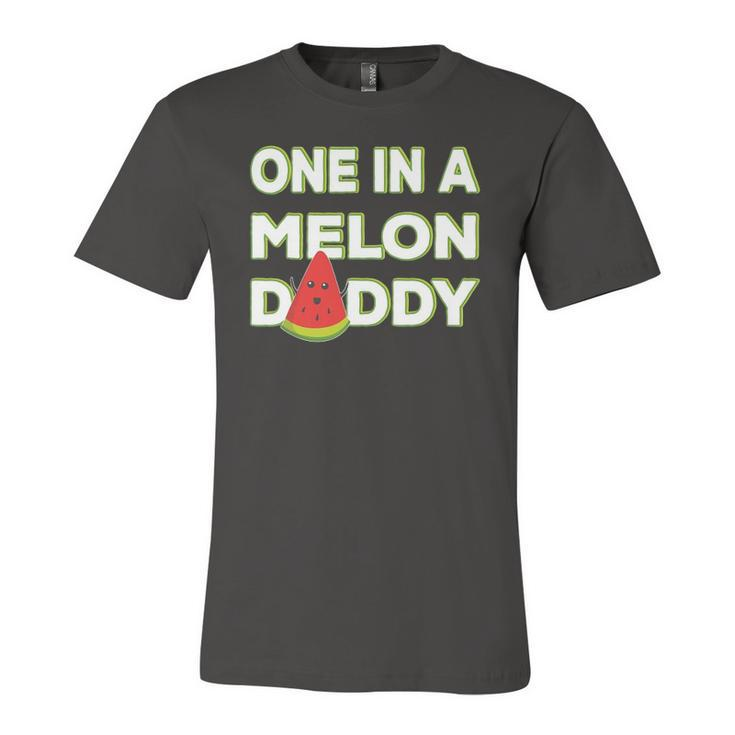 One In A Melon Daddy Watermelon Dad Fathers Day Jersey T-Shirt
