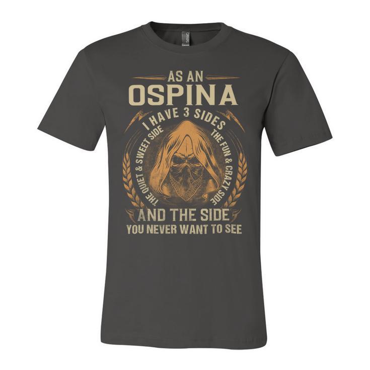 Ospina Name Shirt Ospina Family Name V2 Unisex Jersey Short Sleeve Crewneck Tshirt