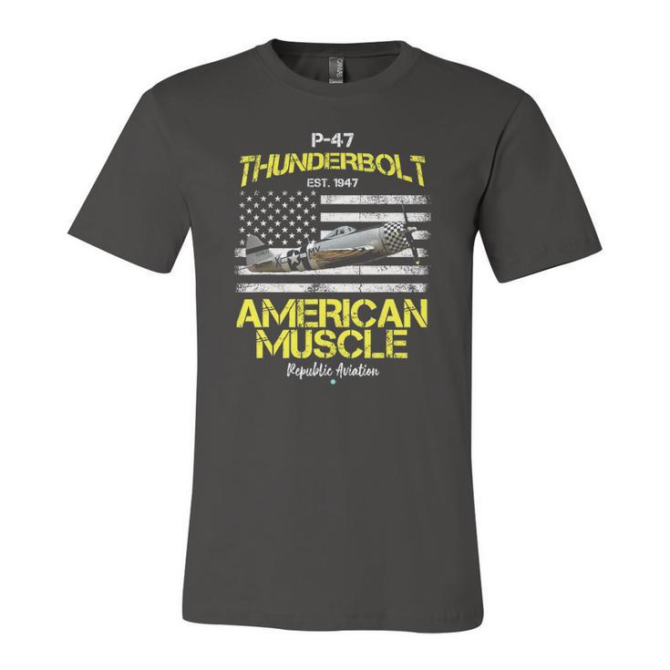 P-47 Thunderbolt Wwii Airplane American Muscle Jersey T-Shirt