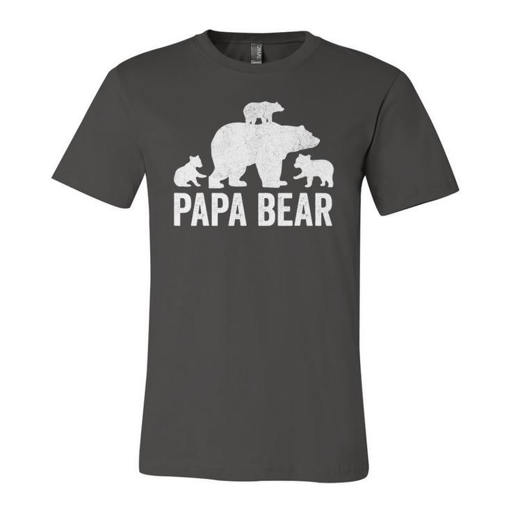 Papa Bear Fathers Day Grandad S Fun 3 Cub Kid Grandpa Jersey T-Shirt