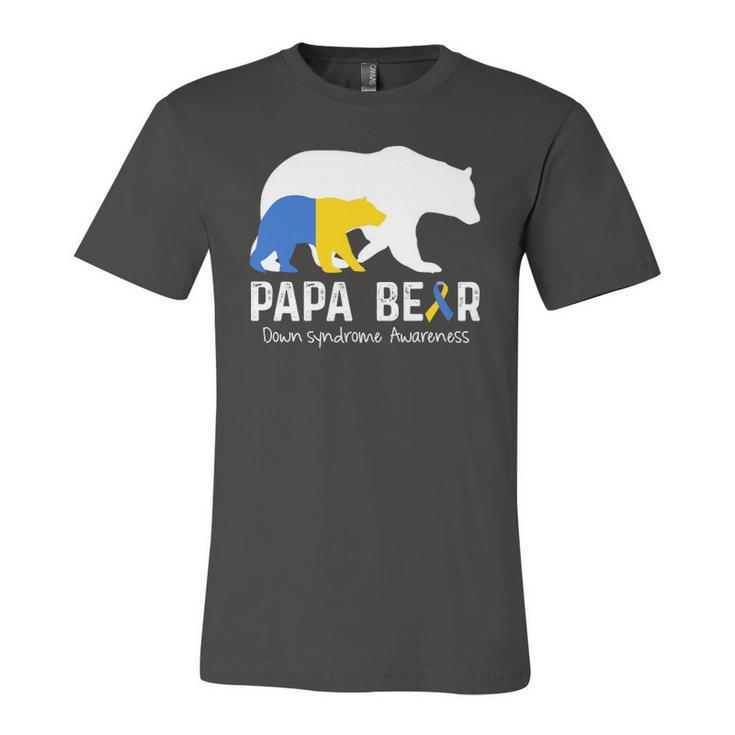 Papa Bear Support Down Syndrome Awareness Fathers Day Jersey T-Shirt