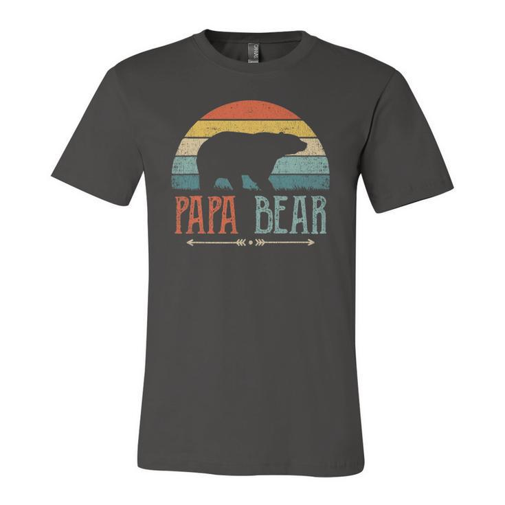 Papa Bear Vintage Daddy Fathers Day Retro Dad Jersey T-Shirt