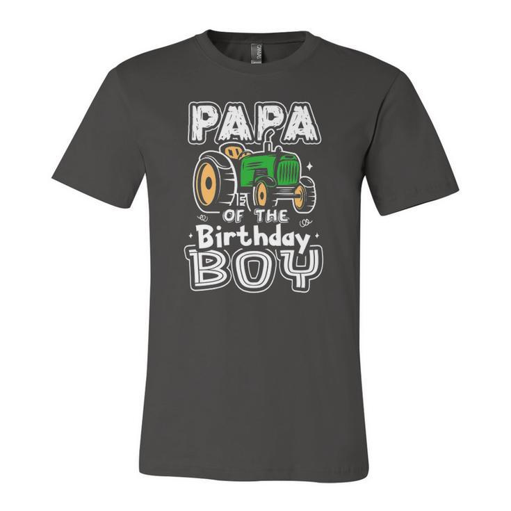 Papa Of The Birthday Boy Farmer Tractor Matching Party Jersey T-Shirt
