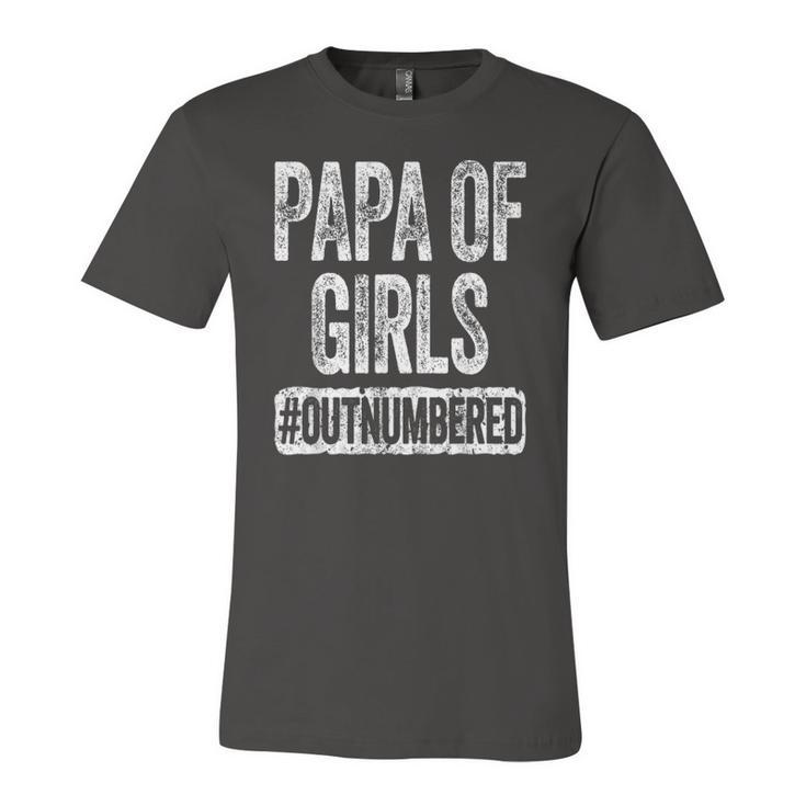 Papa Of Girls Outnumbered Fathers Day Jersey T-Shirt
