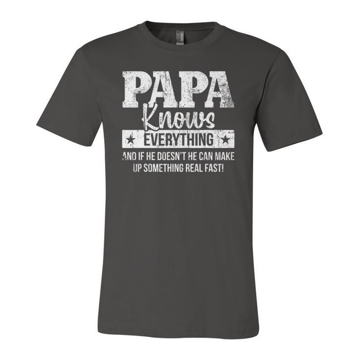 Papa Knows Everything Fathers Day Jersey T-Shirt