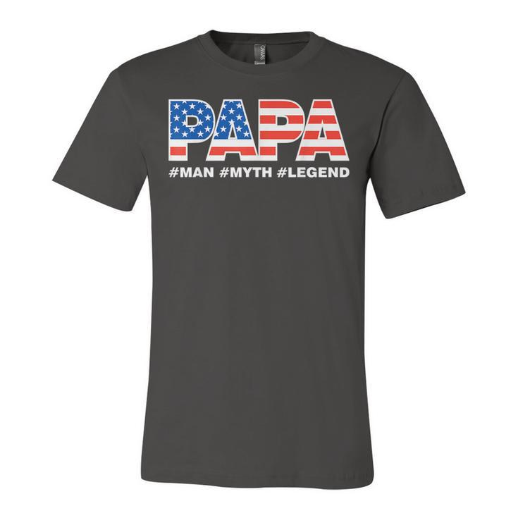 Papa Man Myth Legend Dad Father Fathers Day Jersey T-Shirt