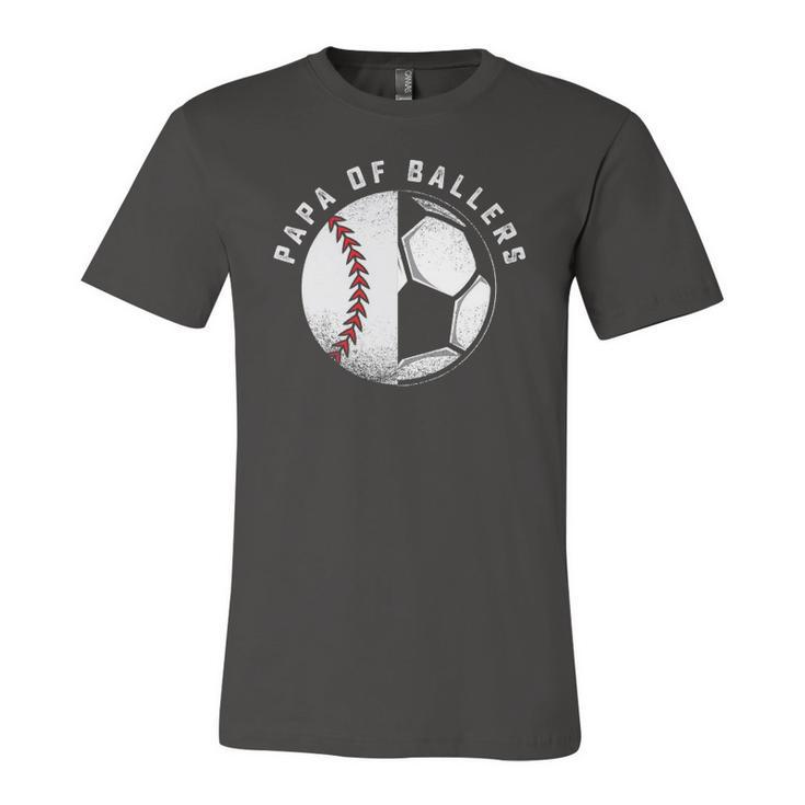 Papa Son Daughter Ballers Baseball Soccer Dad Jersey T-Shirt