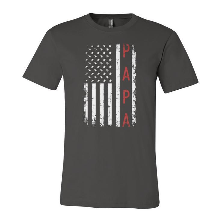 Papa With Us American Flag Jersey T-Shirt