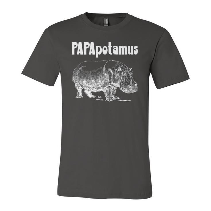 Papapotamus Father Hippo Dad Fathers Day Papa Hippopotamus Jersey T-Shirt