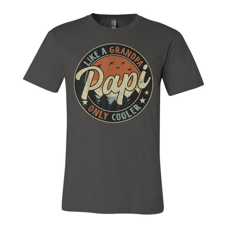 Papi Like A Grandpa Only Cooler Vintage Retro Fathers Day Jersey T-Shirt