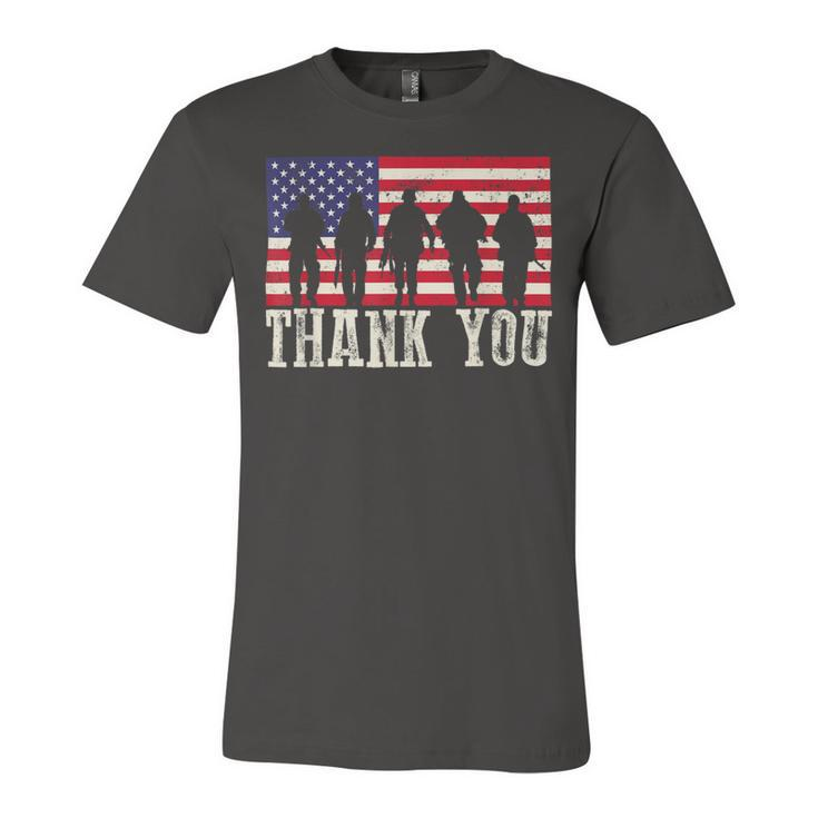 Patriotic American Flag Thank You For Men Women Kid Girl Boy Unisex Jersey Short Sleeve Crewneck Tshirt