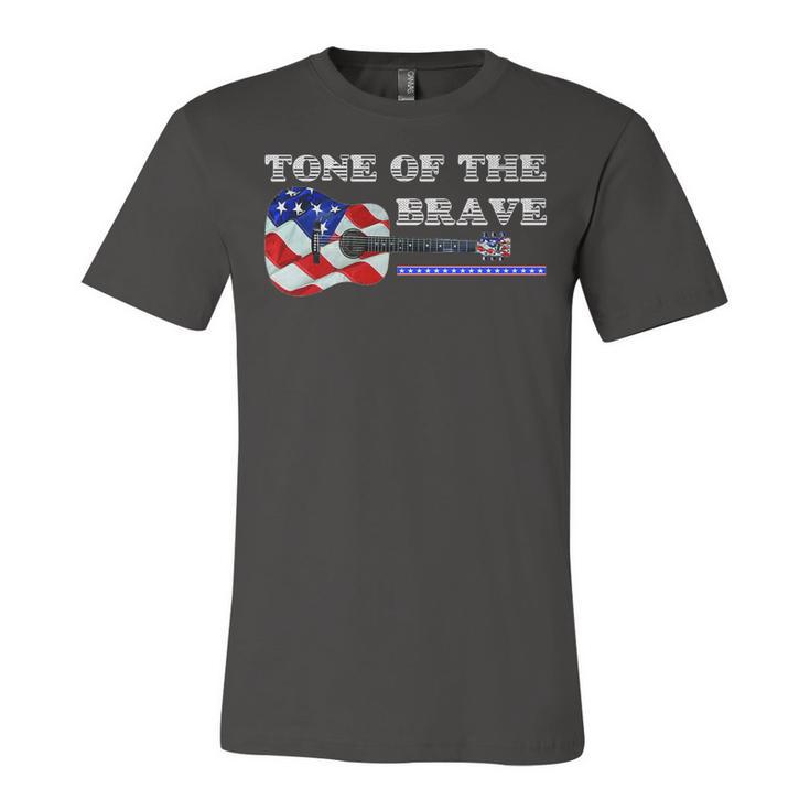 Patriotic Guitar  - Tone Of The Brave   Unisex Jersey Short Sleeve Crewneck Tshirt