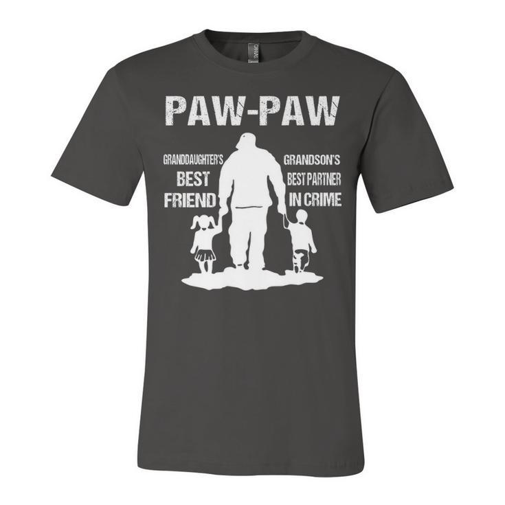 Paw Paw Grandpa Gift   Paw Paw Best Friend Best Partner In Crime Unisex Jersey Short Sleeve Crewneck Tshirt