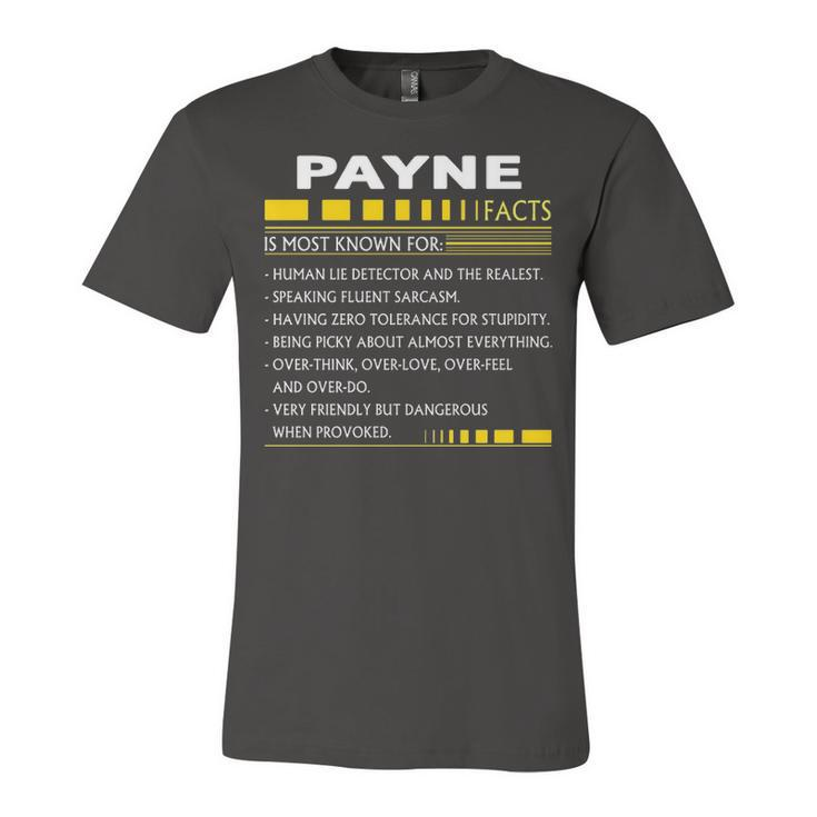 Payne Name Gift   Payne Facts Unisex Jersey Short Sleeve Crewneck Tshirt