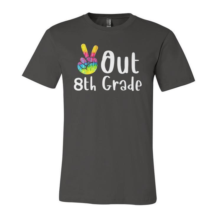 Peace Out 8Th Grade Tie Dye Graduation Class Of 2022 Virtual Jersey T-Shirt